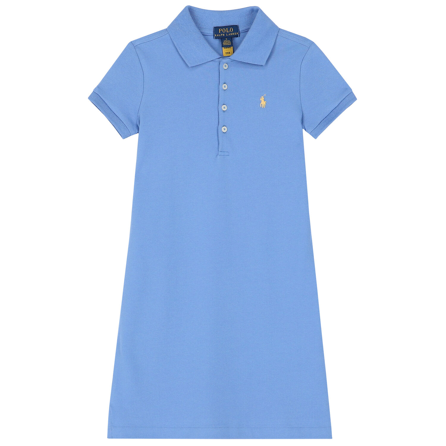 Girls Blue Logo Polo Dress, 1, hi-res