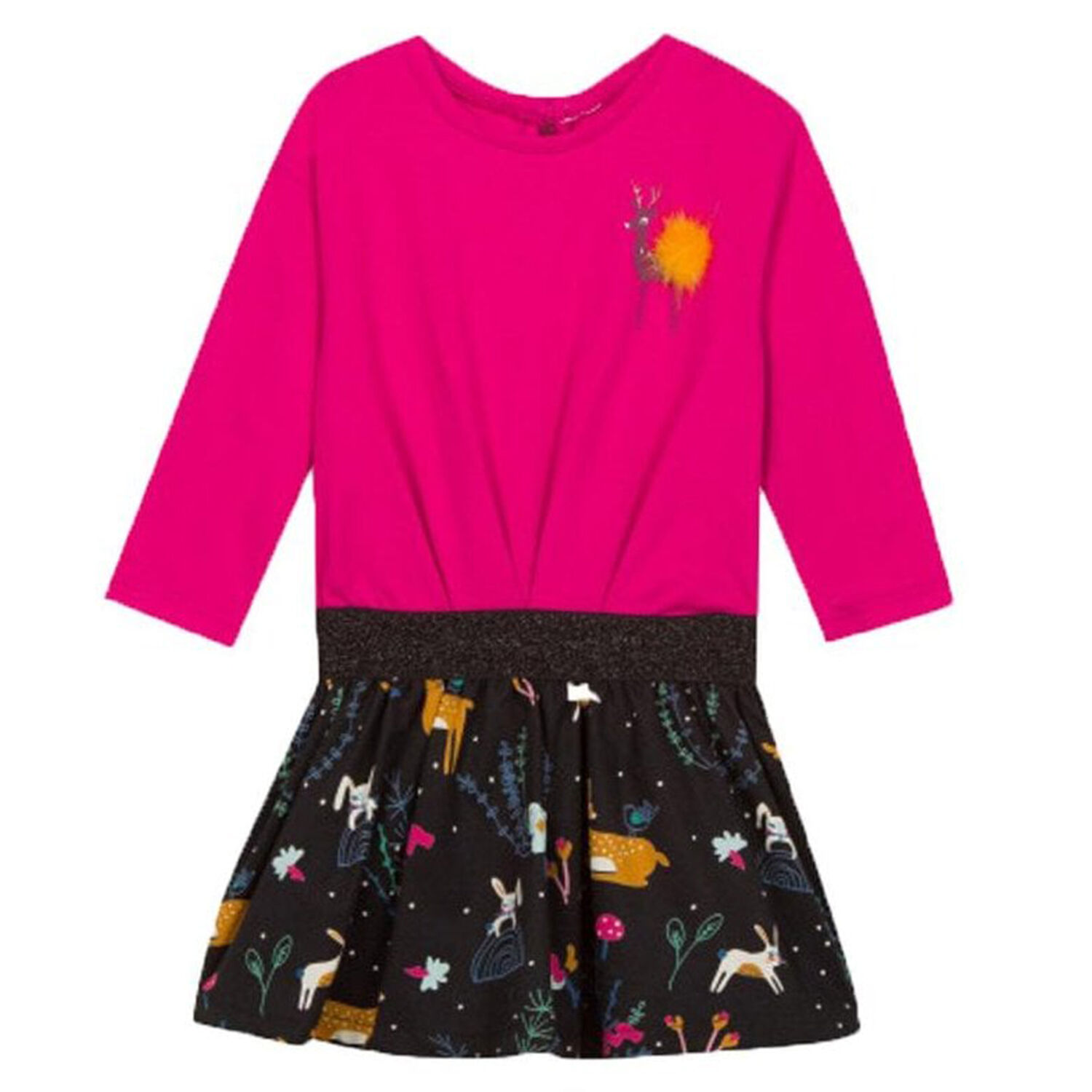 Girls Pink Long Sleeved Dress, 1, hi-res image number null