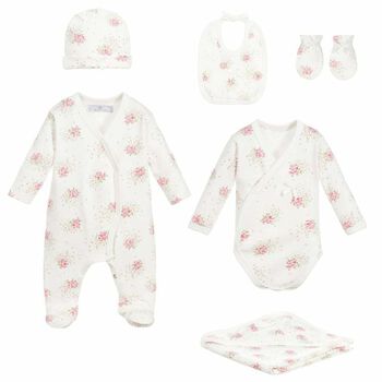 Baby Girls Ivory Floral Gift Set