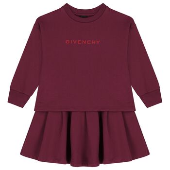 Girls Burgundy Logo Dress
