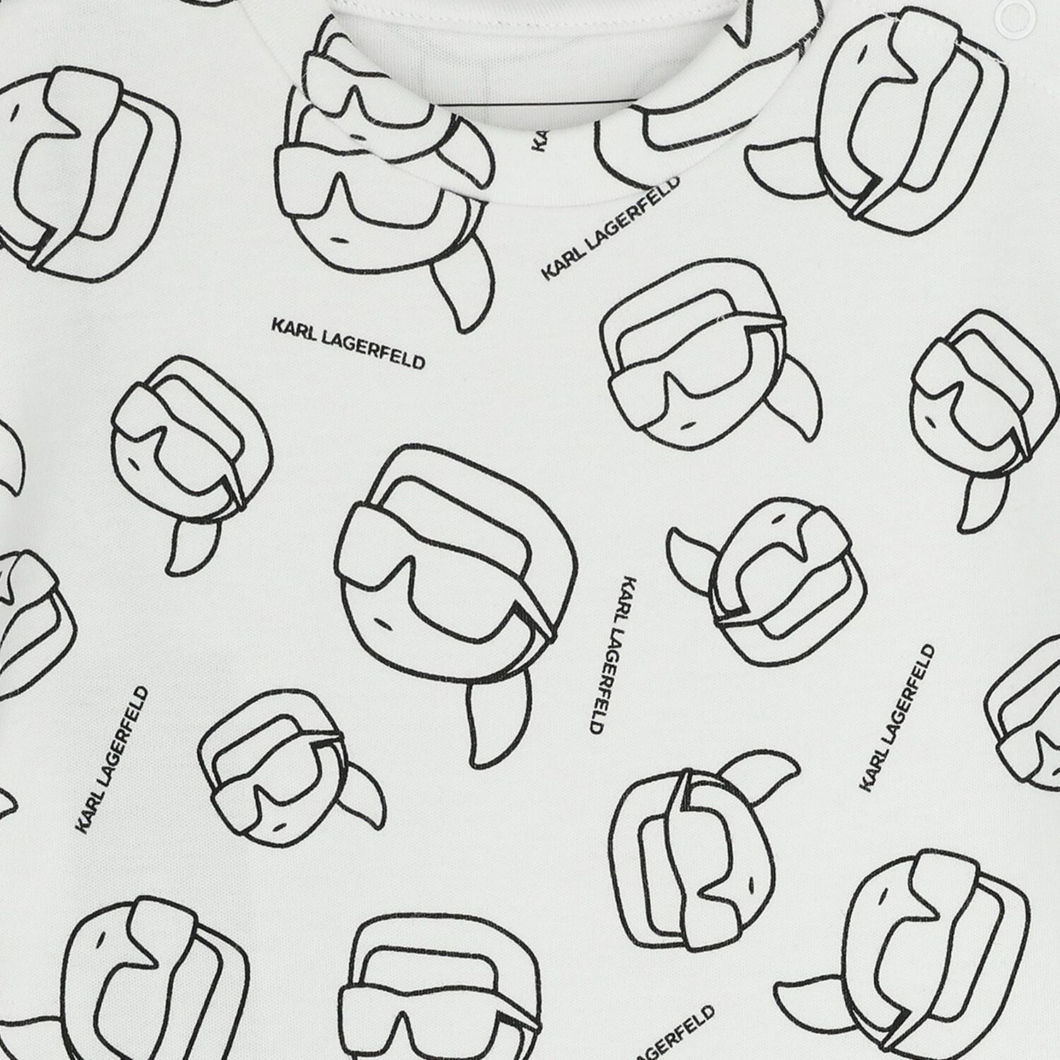 Baby Boys White & Black Ikonik Romper, 1, hi-res