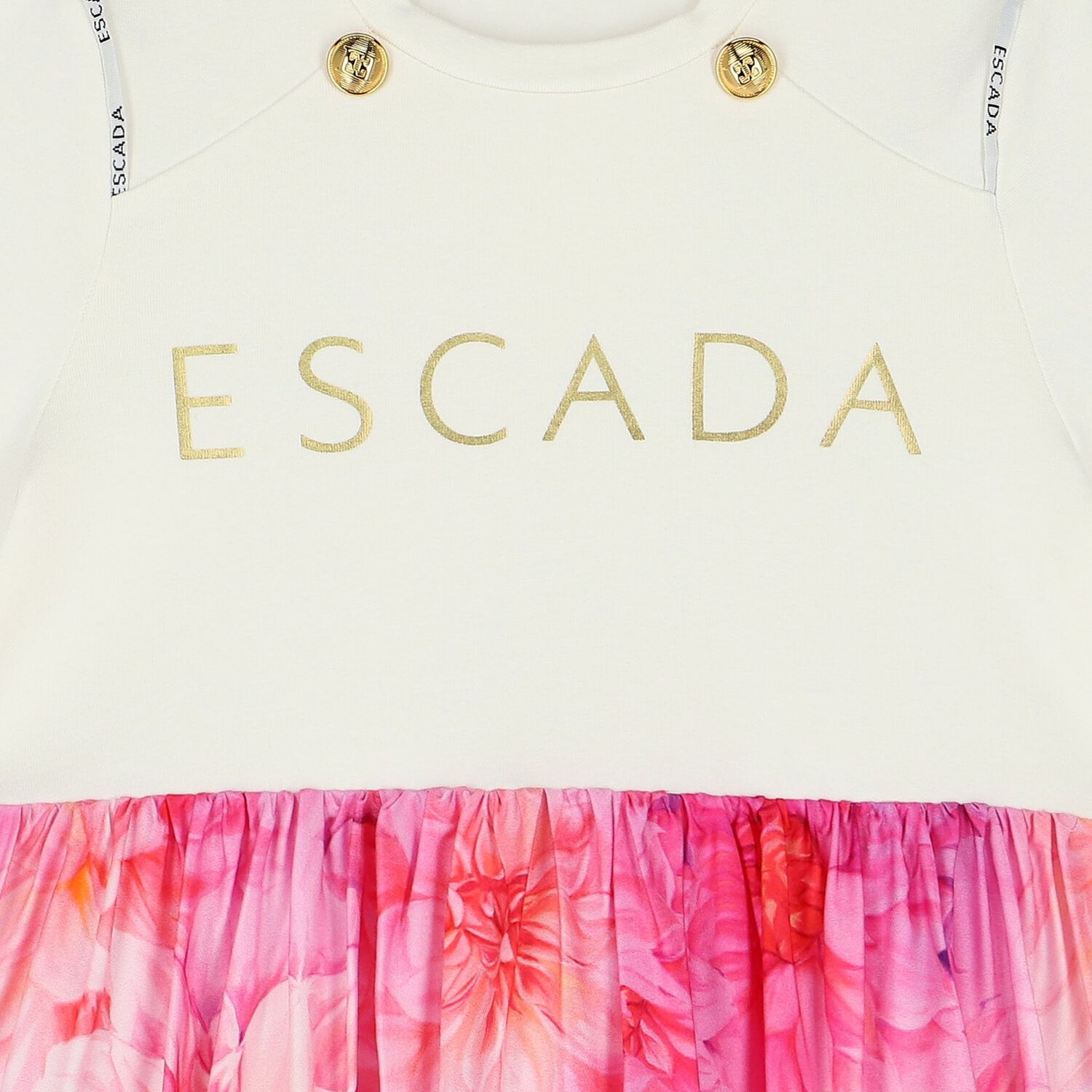 فستان بنات بطبعة الزهور باللون الوردي, 1, hi-res