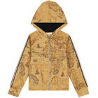 Girls Beige & Black Logo Geo Map Tracksuit, 1, hi-res