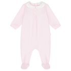 Baby Girls Pink Heart Babygrow, 1, hi-res