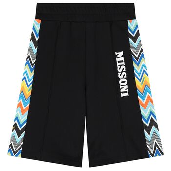 Boys Black Zigzag Shorts