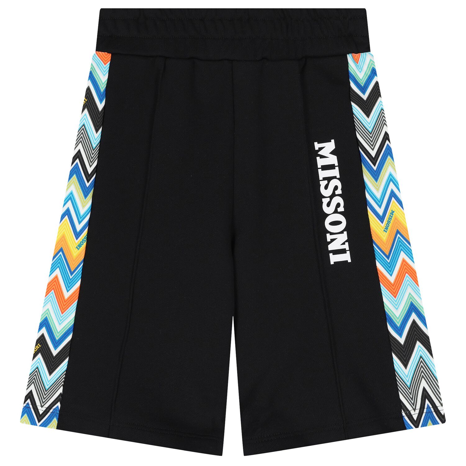 Boys Black Zigzag Shorts, 2, hi-res image number null