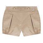 Baby Boys Ivory & Beige Shorts Set, 1, hi-res