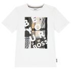 Boys White Logo T-Shirt, 1, hi-res