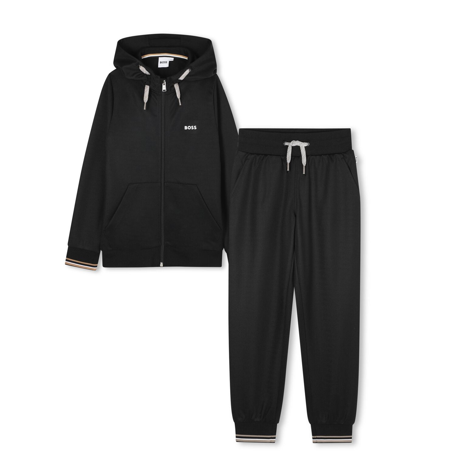 Boys Black Logo Tracksuit, 1, hi-res image number null