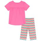 طقم ليغينز بنات بطبعة كاميرا باللون الوردى, 1, hi-res