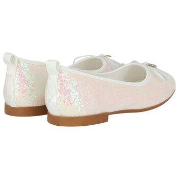Girls Ivory Glitters Ballerina Shoes