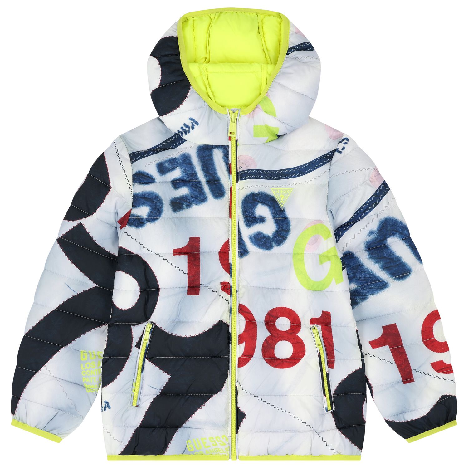 جاكيت أولاد مبطن باللونين الأبيض والأزرق للأولاد, 1, hi-res image number null