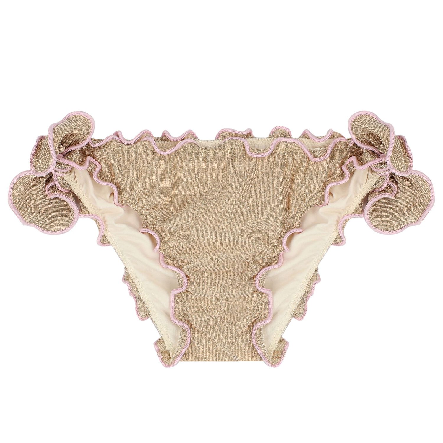 مايوه بنات يكيني باللون البيج والوردي, 1, hi-res image number null