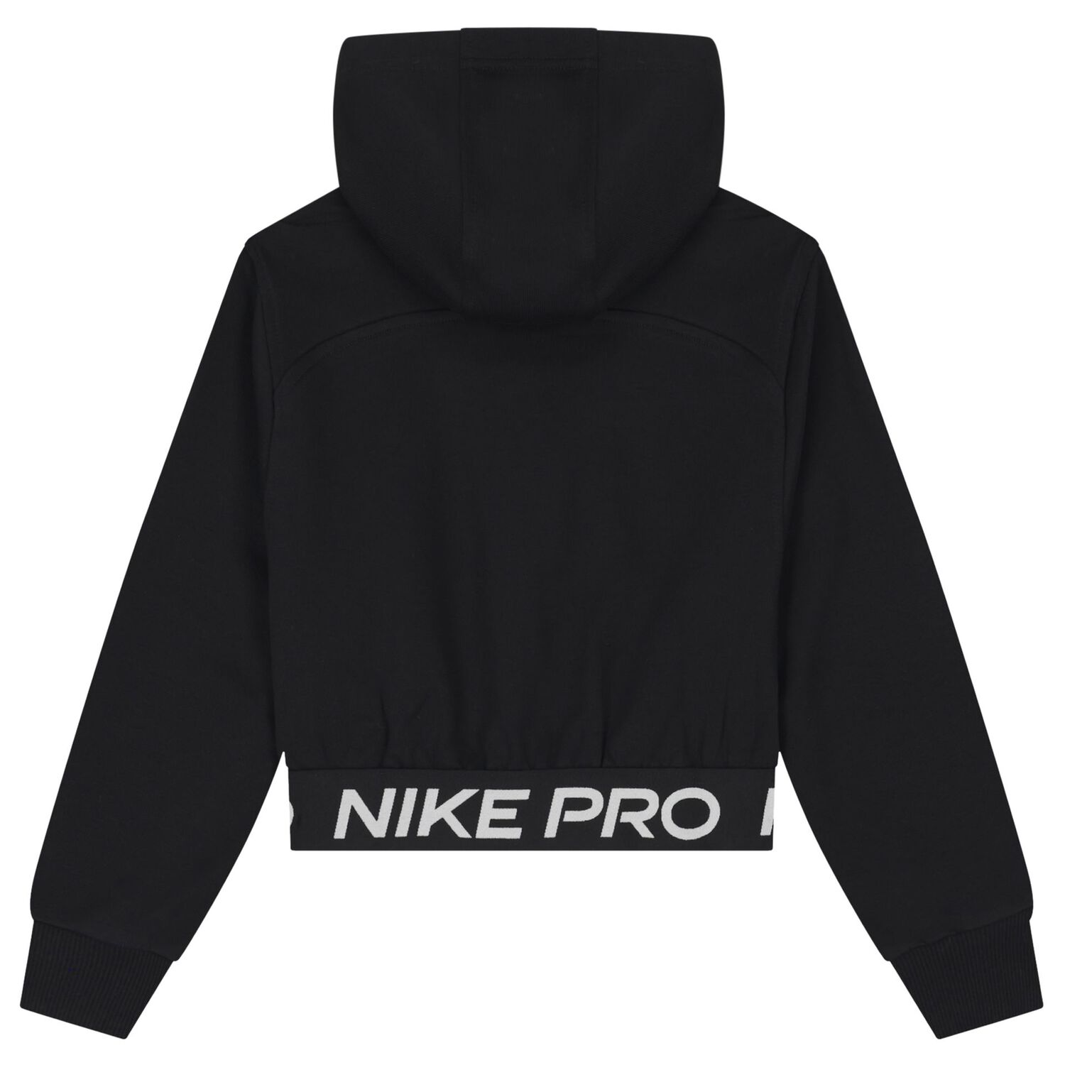 Girls Black Logo Hooded Zip Up Top, 1, hi-res