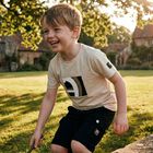 Boys Beige & Black Logo Shorts Set, 1, hi-res