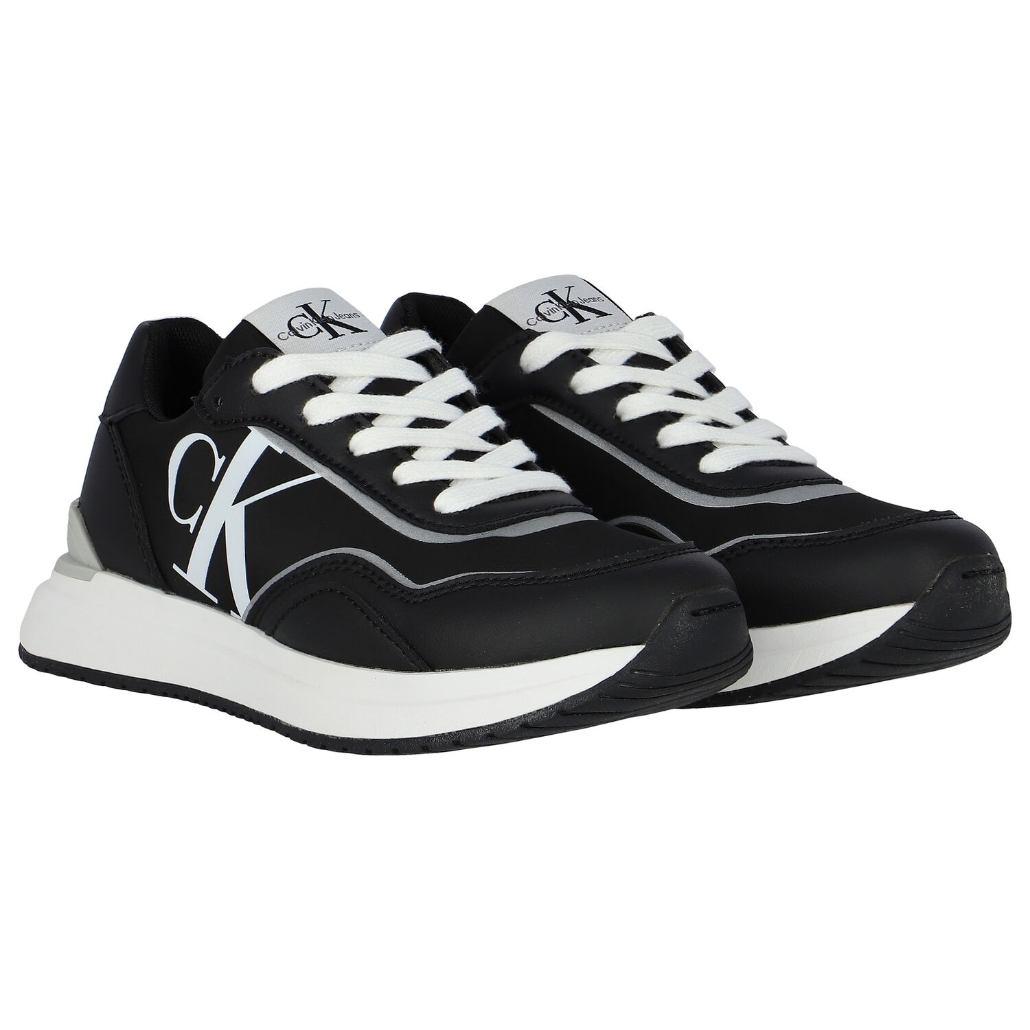 Black & White Logo Trainers, 1, hi-res