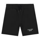 Boys Black Logo Shorts, 2, hi-res