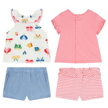 Baby Girls Multi-Colored 4 Piece Short Set