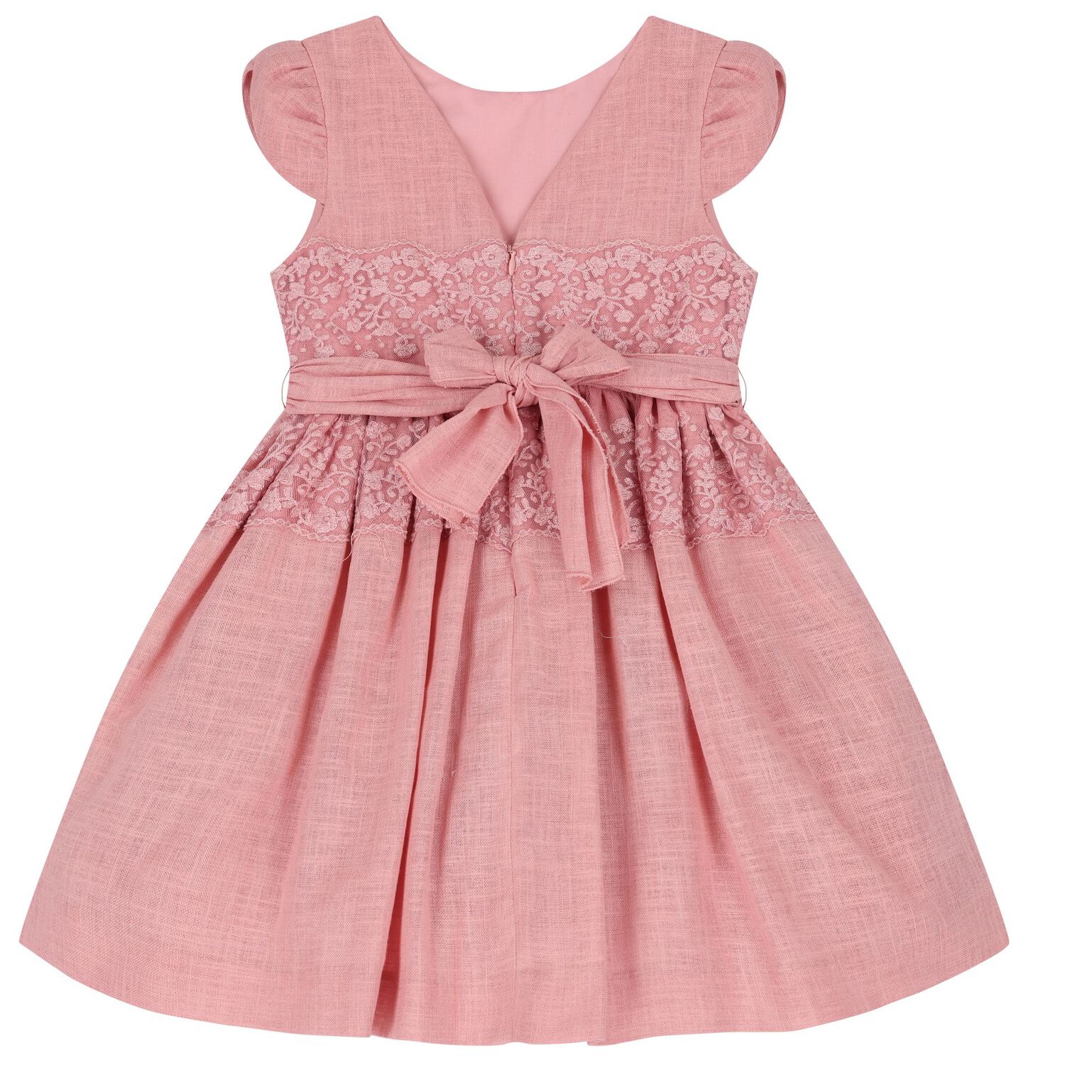 Girls Pink Lace Dress, 2, hi-res