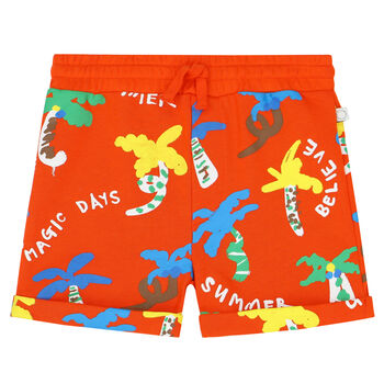 Younger Boys Red Printed Shorts