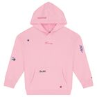 Girls Pink Logo Star Hooded Top, 1, hi-res