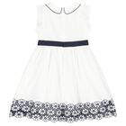 فستان بناتي باللونين الأبيض والكحلى, 1, hi-res