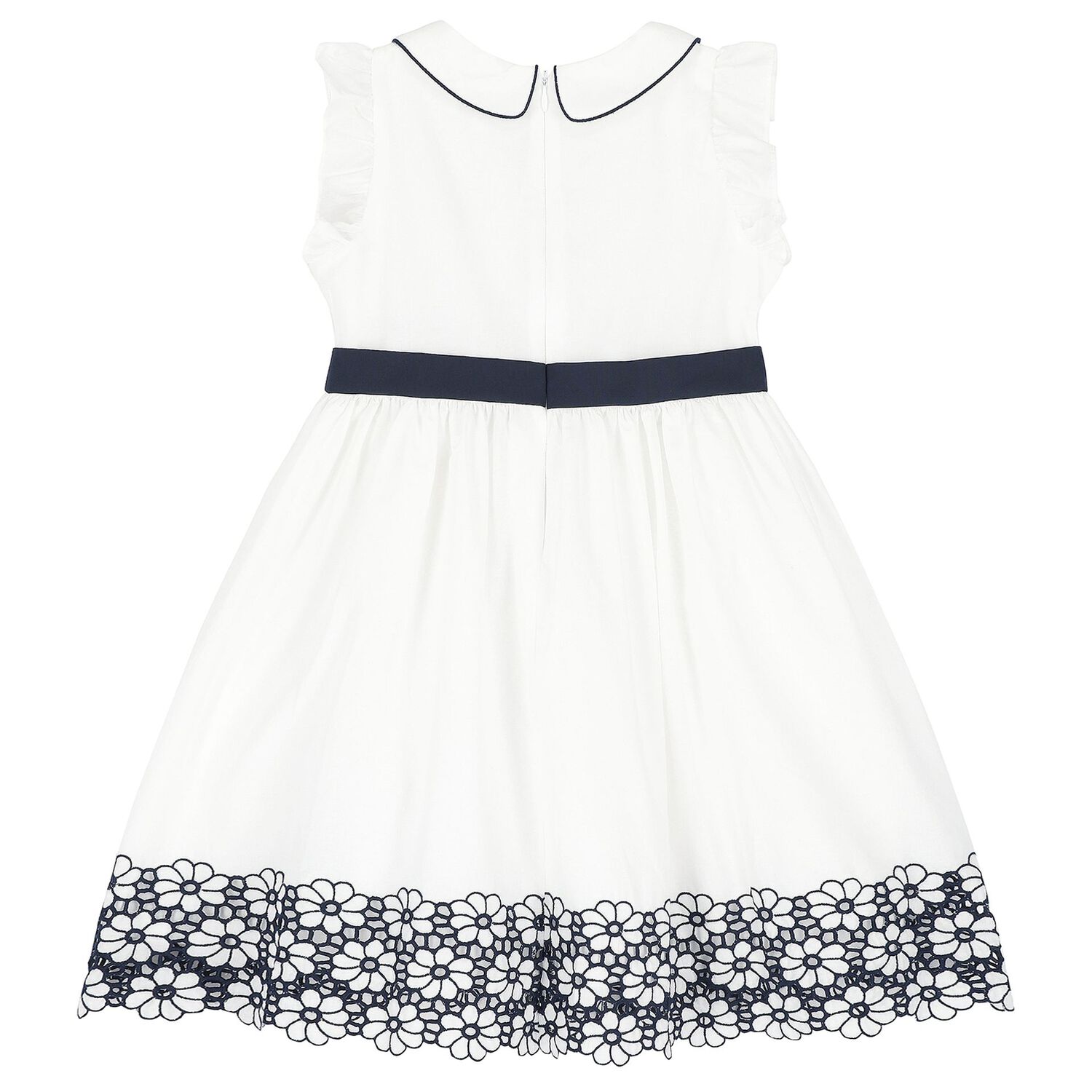 فستان بناتي باللونين الأبيض والكحلى, 1, hi-res image number null
