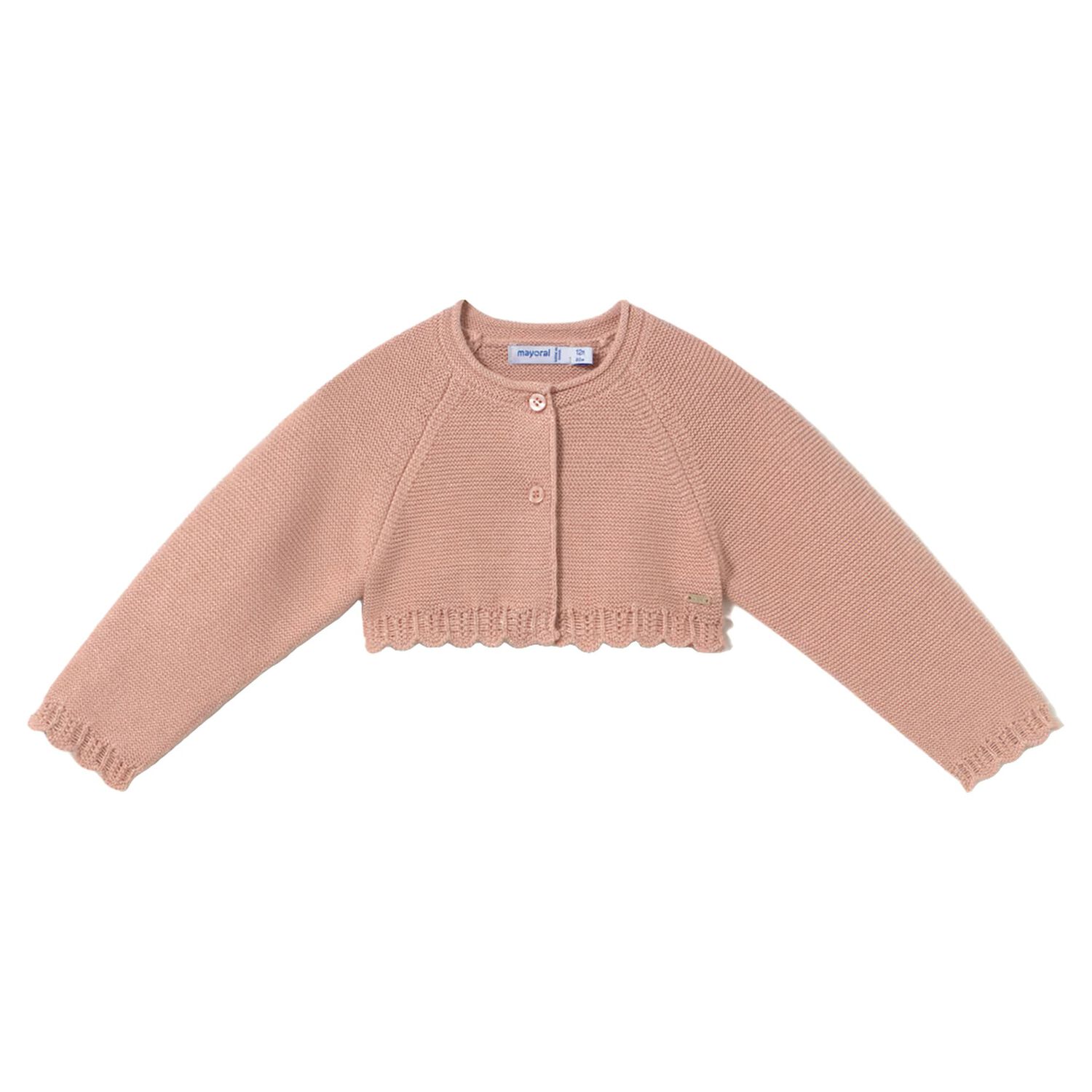 Younger Girls Pink Knitted Cardigan, 2, hi-res