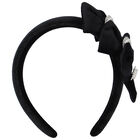 Girls Black Flower Headband, 1, hi-res