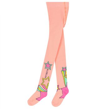 Girls Pink Star Tights