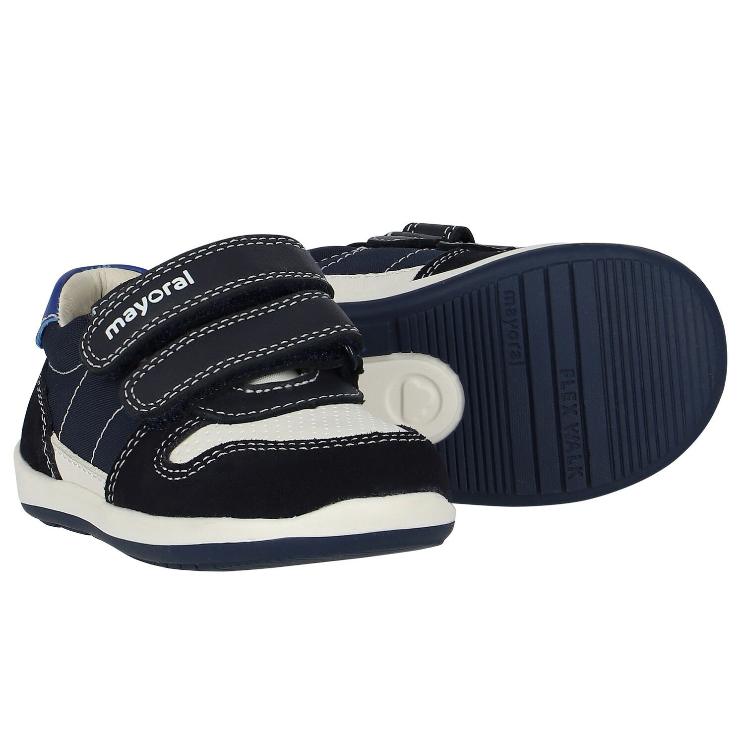 Baby Boys Navy Blue Logo Trainers, 1, hi-res