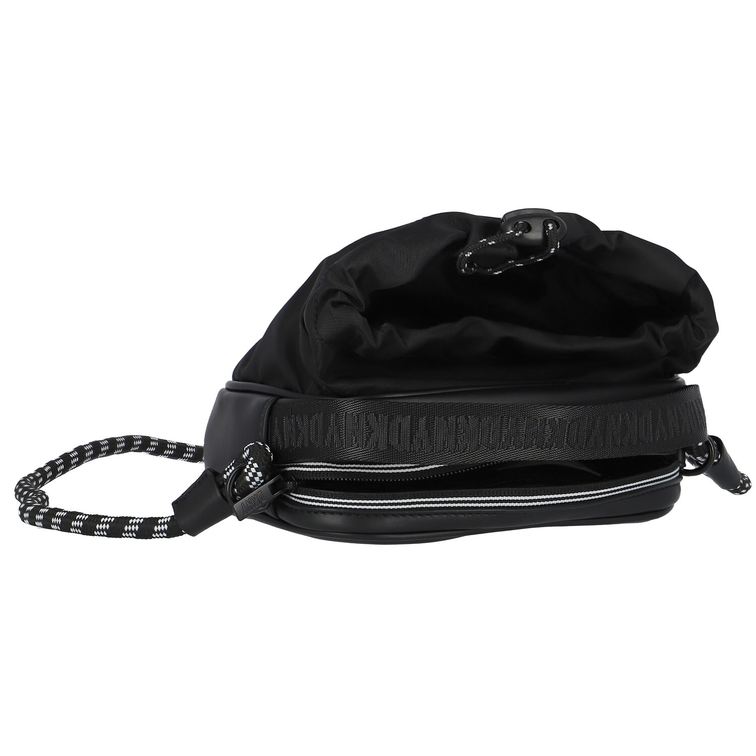 Girls Black Logo Shoulder Bag, 1, hi-res