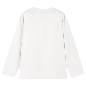 Boys White Wolf Long Sleeve Top