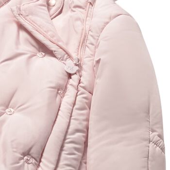 Baby Girls Pink Embroidered Baby Snowsuit
