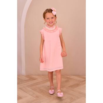 Girls Pink Ruffled Dress