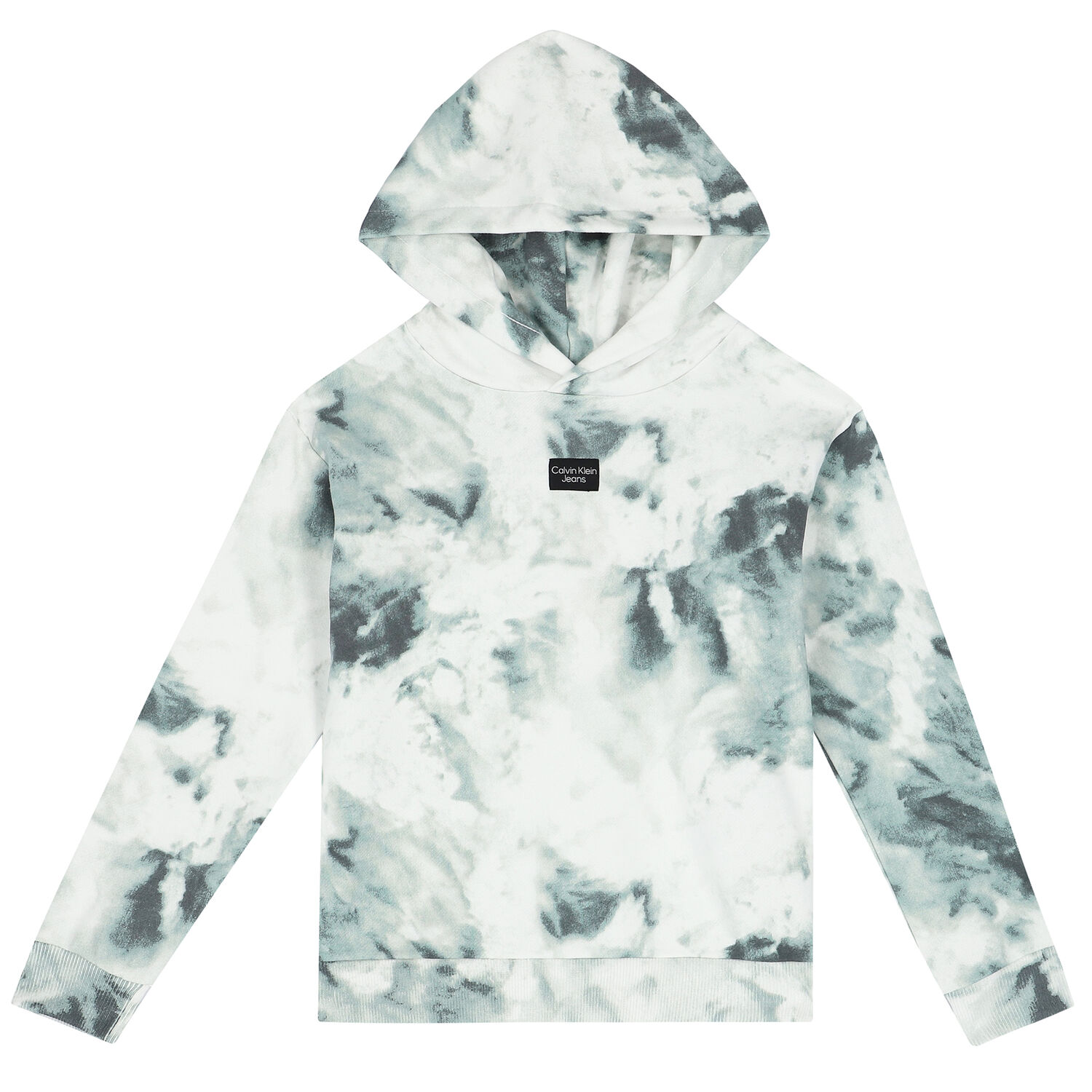 Blue & White Tie Dye Logo Hooded Top, 1, hi-res image number null