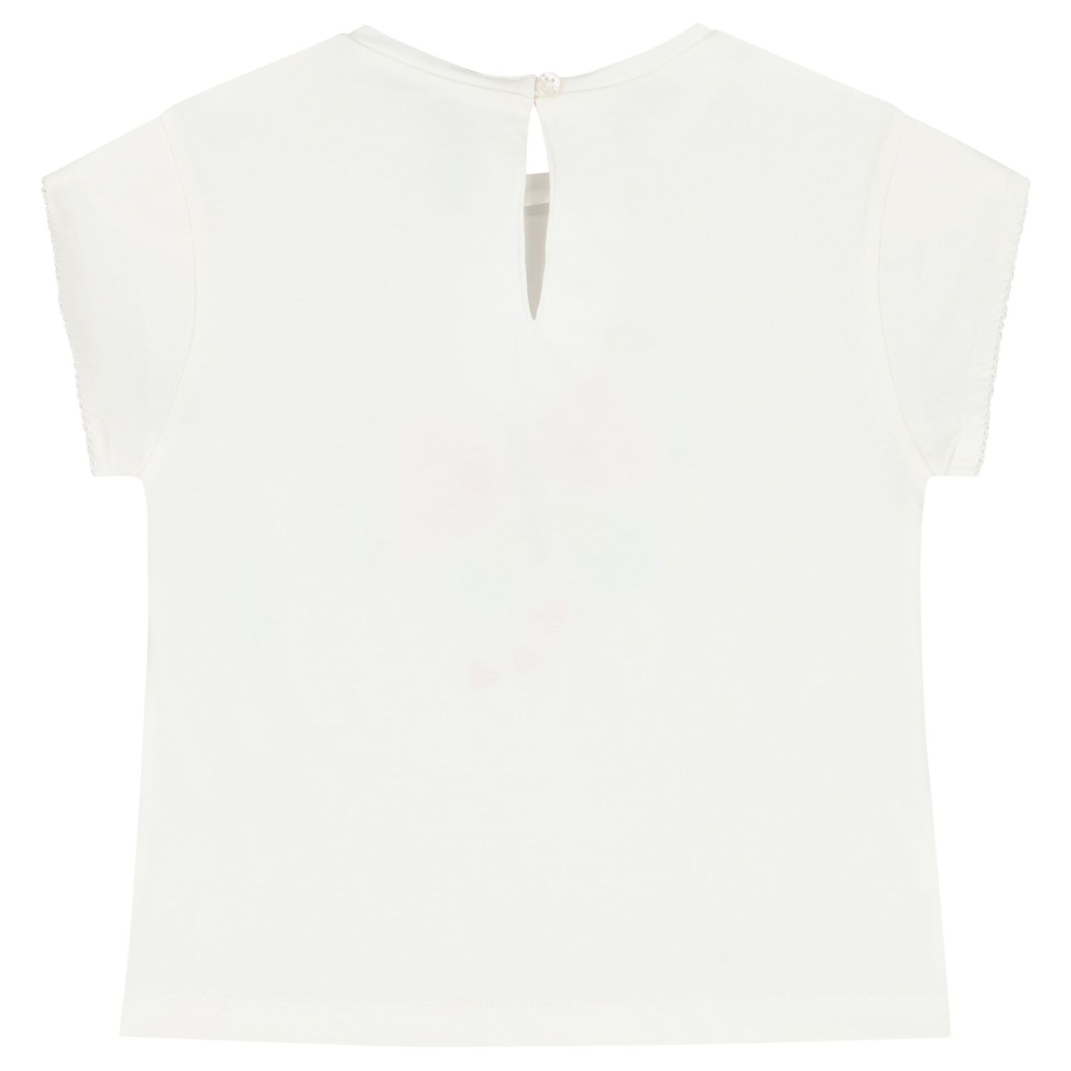 Younger Girls White Butterfly T-Shirt, 2, hi-res