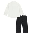 Younger Boys White & Black Denim Trousers Set, 1, hi-res