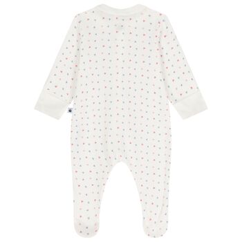 Baby Girls Ivory Heart Babygrow