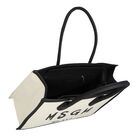 Girls Ivory & Black Logo Tote Bag, 3, hi-res