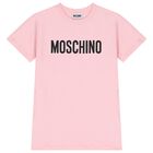 فستان بنات بالشعار باللون الوردي, 1, hi-res