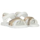 صندل بنات بالشعار باللون العاجى و الذهبى , 1, hi-res