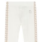 Younger Girls Ivory Logo Leggings, 1, hi-res