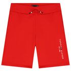 Boys White & Red Logo Shorts Set, 3, hi-res