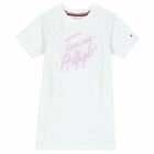 فستان بالشعارهولوغرافيك باللون الابيض للبنات, 2, hi-res