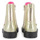 بوتس من الجلد باللون الذهبي للفتيات, 1, hi-res