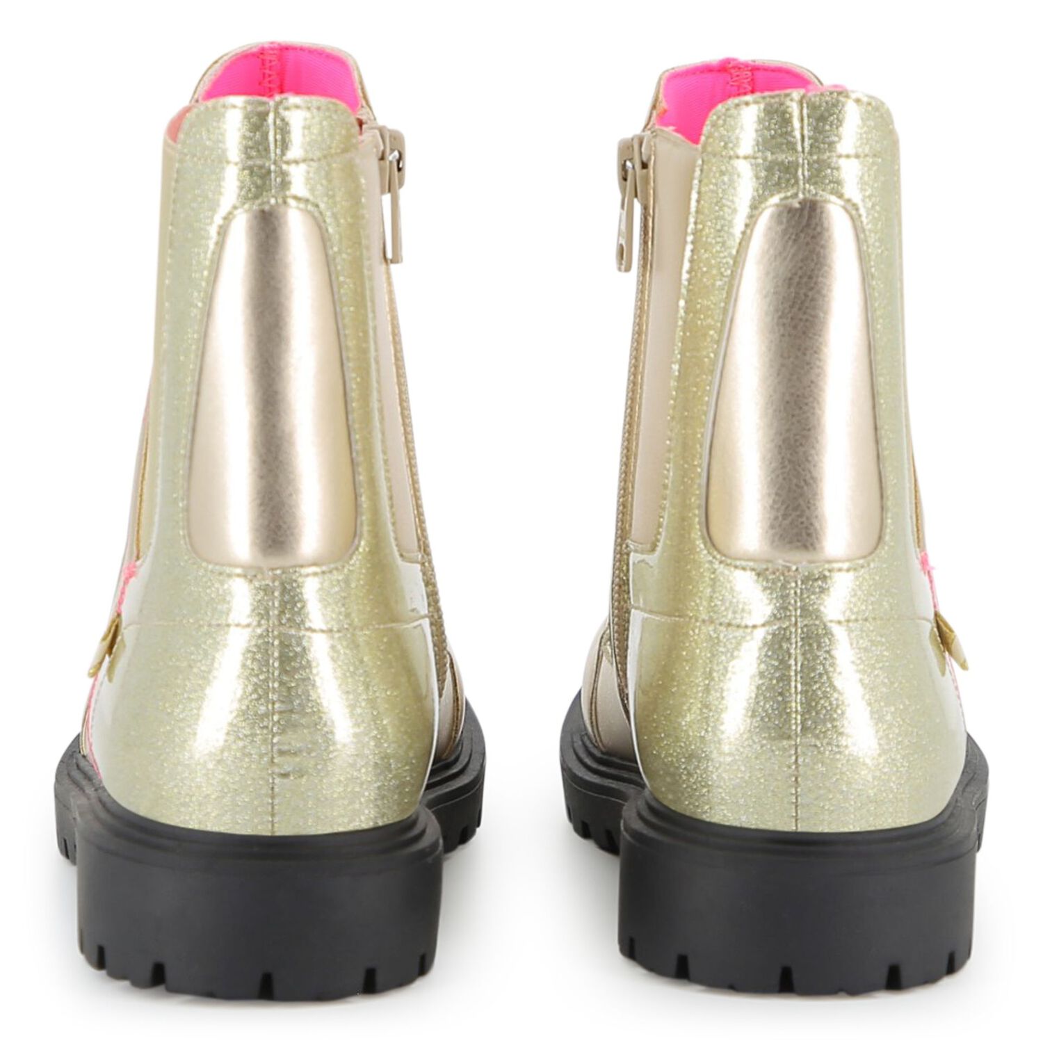 بوتس من الجلد باللون الذهبي للفتيات, 1, hi-res