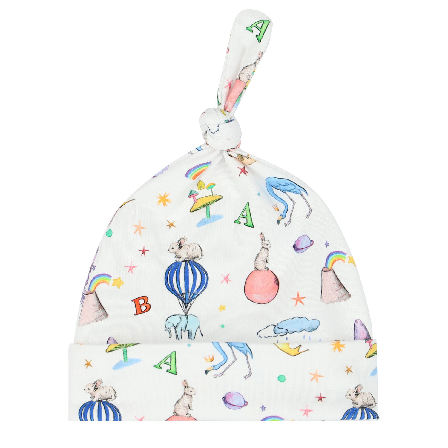 Baby Boys White Graphic Hat, 1, hi-res