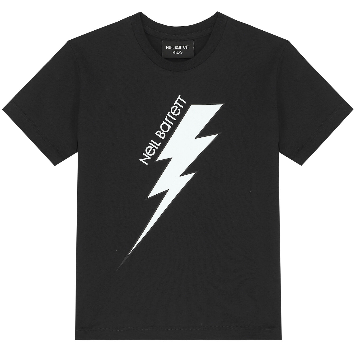 Boys Black Thunderbolt Logo T-Shirt, 2, hi-res image number null