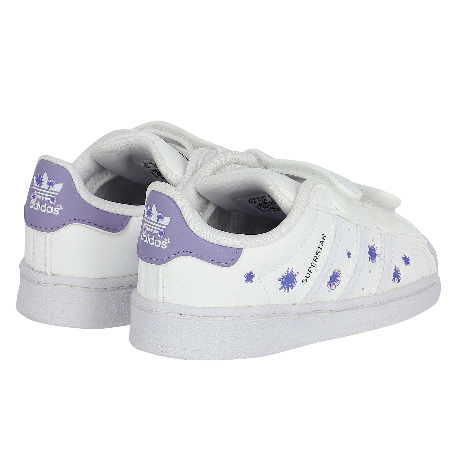 White & Purple Superstar Trainers, 1, hi-res